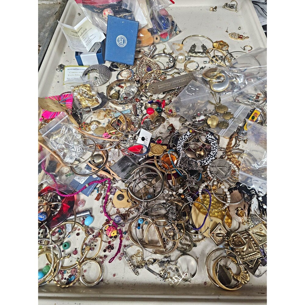 The Bradford Exchange Mixed Costume Jewelry Lot over 4LBS SCRAP/.925/gold plate